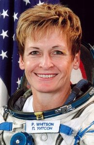 Peggy Whitson in her Russian space suit