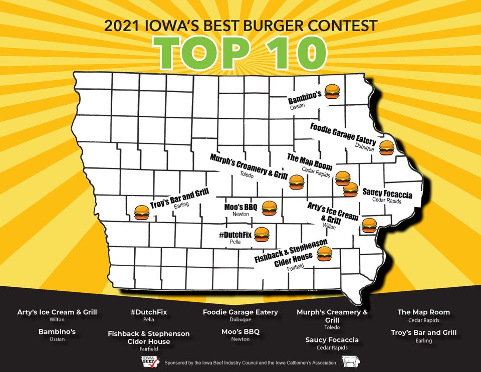 Finalists for Top 10 Burgers in Iowa announced Earling Bar & Grill